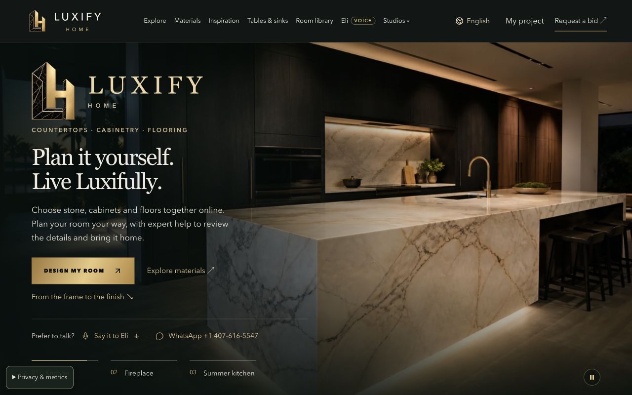 Página pública de Luxify Home