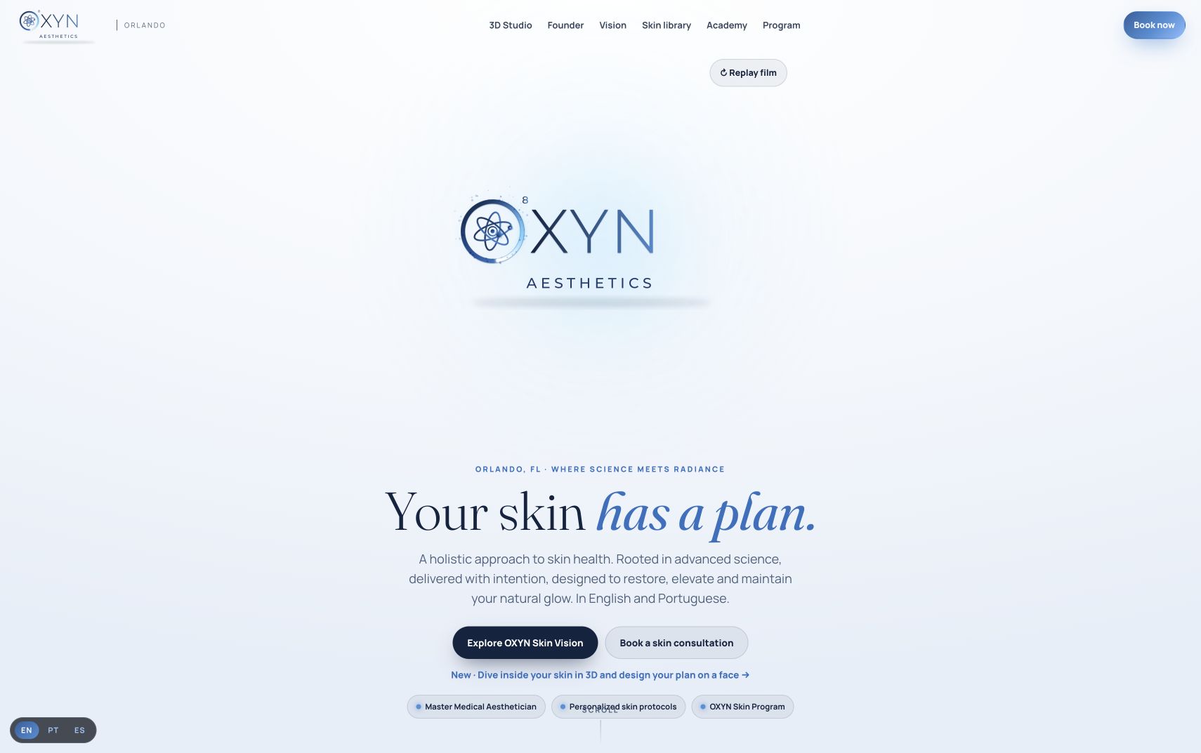 Página pública de OXYN