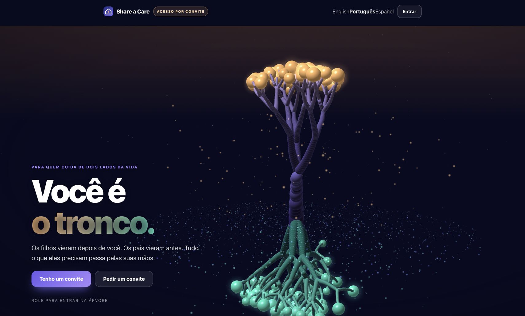 Página pública de Share a Care